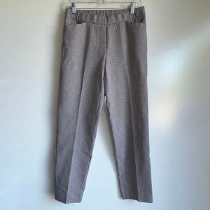 J.JILL Ponte Slim Leg Heather Gray Pull-On Crop Pants Size Small
